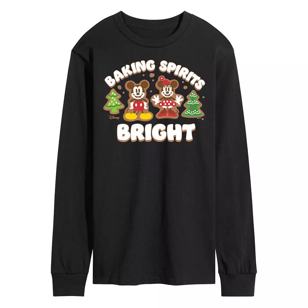 Disney's Mickey & Minnie Mouse Men's Baking Spirits Bright Long Sleeve Graphic Tee,  Product Image