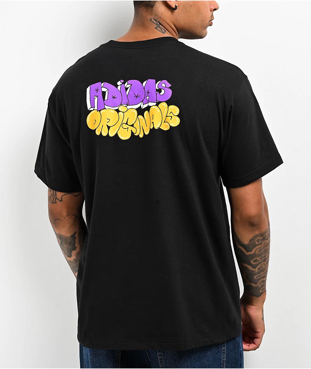 adidas Originals Spray Trefoil Black T-Shirt Product Image