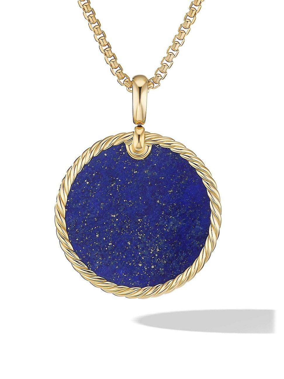 David Yurman Small Cable Disc Amulet in 18K Yellow Gold with Turquoise Product Image