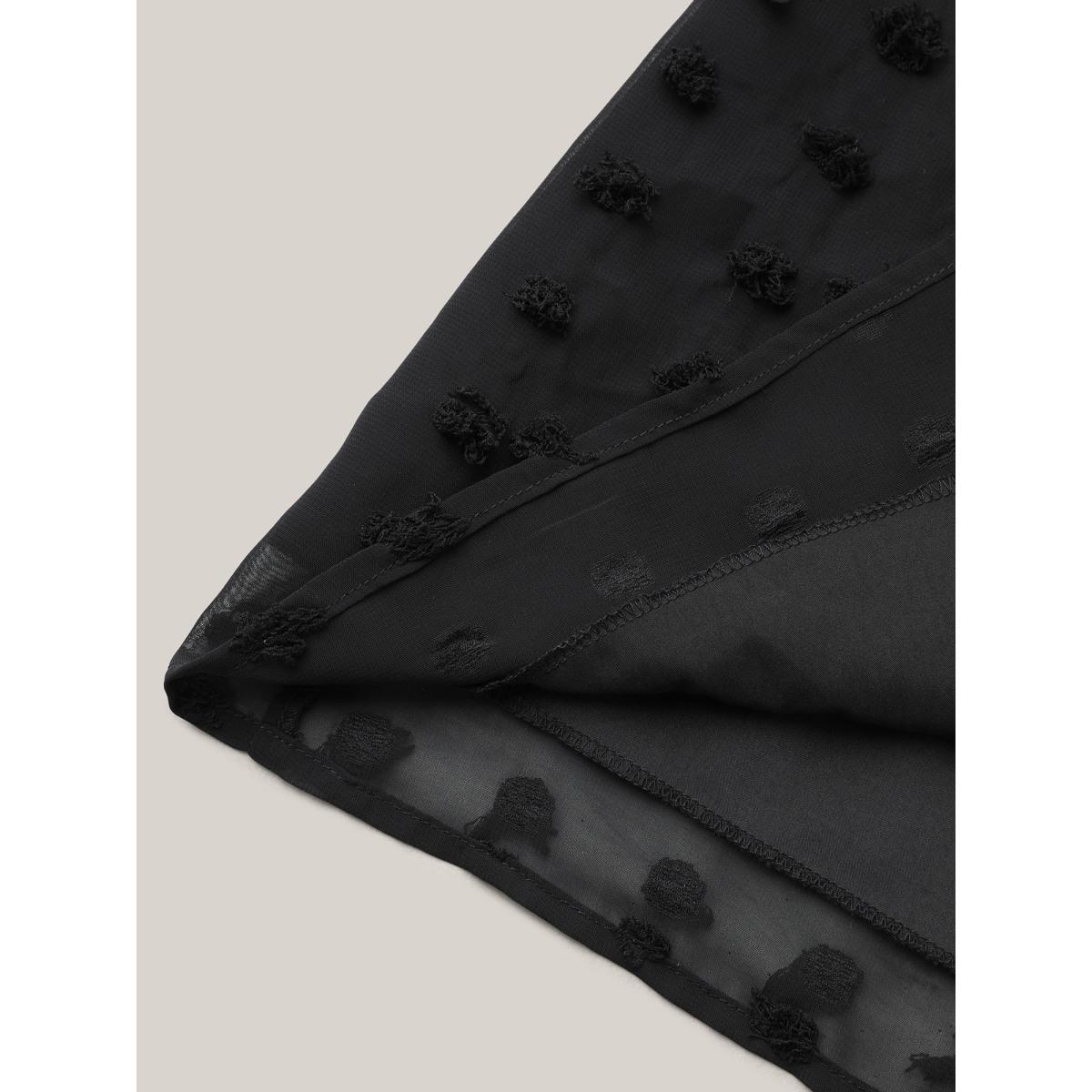 Plus Size Black Chiffon Polka Dot Round Neck Shirt Women Timeless Half Sleeve Round Neck Elegant Blouses BloomChic 30/6X Product Image