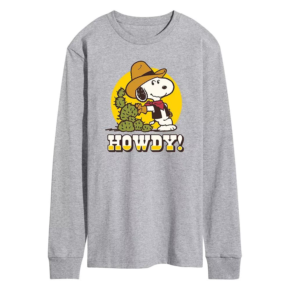 Men's Peanuts Howdy Tee, Size: Small, Gray Product Image