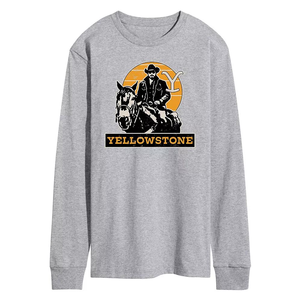 Men's Yellowstone Rip Riding Horseback Long Sleeve Tee,  Product Image