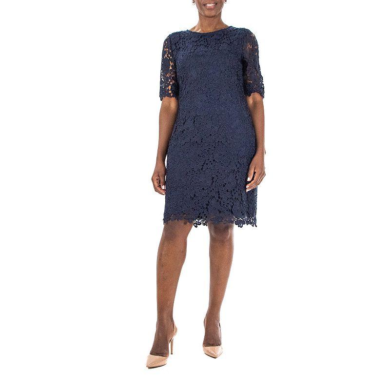 Women's Nina Leonard Floral Lace Sheath Cocktail Dress,  Product Image
