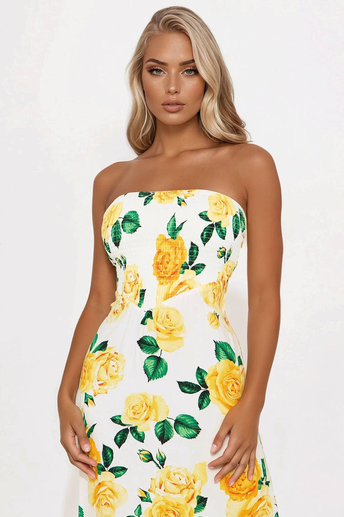 Lovely Day Floral Midi Dress - Cream/combo Product Image