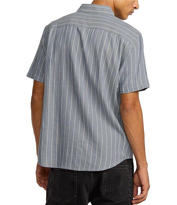 RVCA Dayshift Striped Short Sleeve Chambray Shirt Product Image