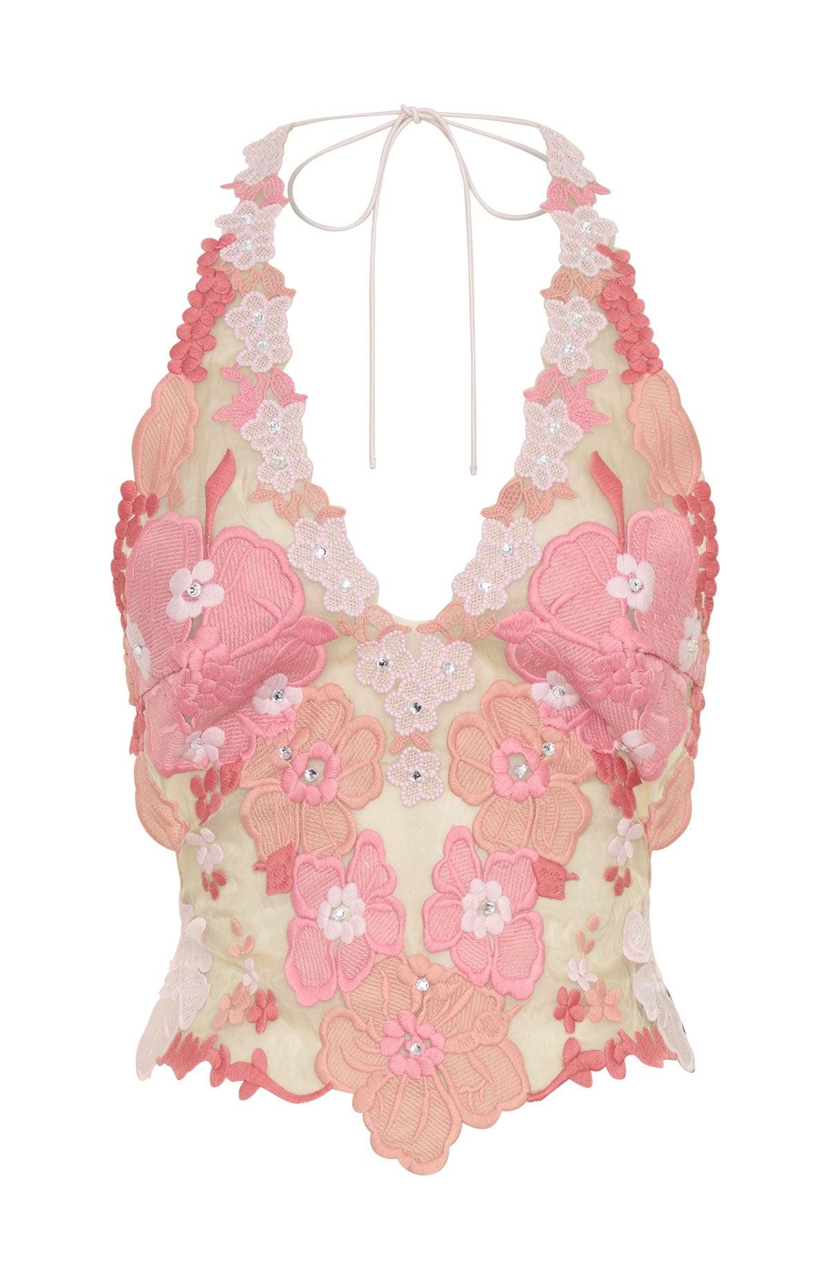 More Dreams Halter Top Pink Product Image