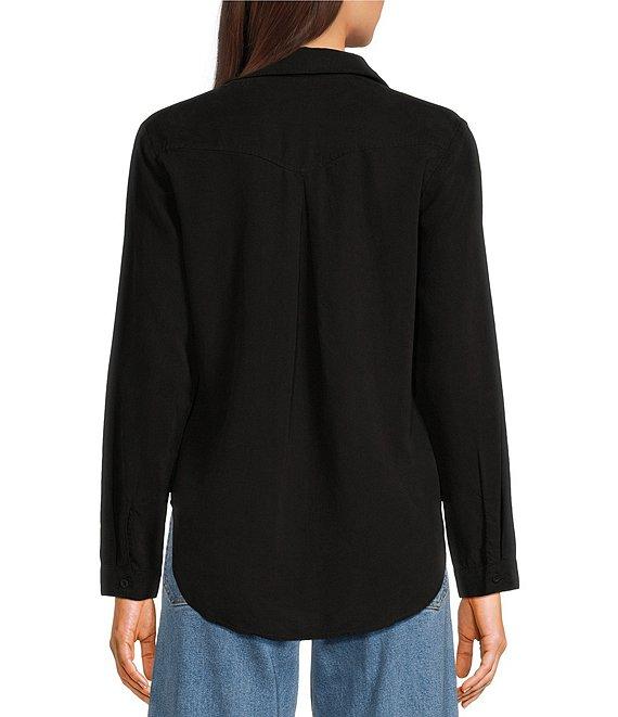 Cloth & Stone Long Sleeve Button Front Collared Coordinating Lyocell Shirt Product Image