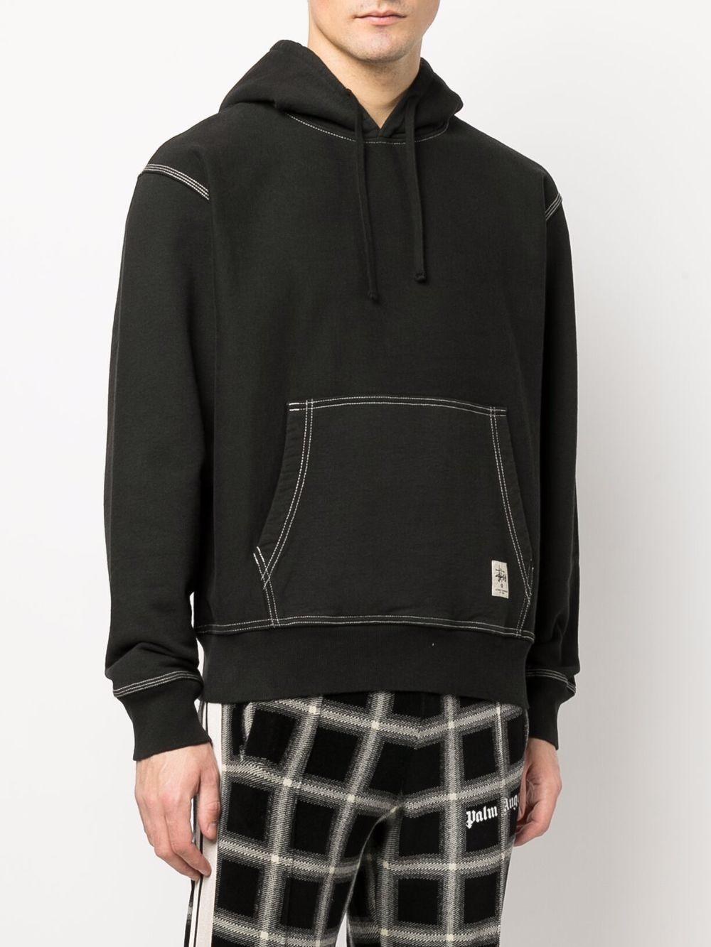 contrast-stitch cotton hoodie Product Image