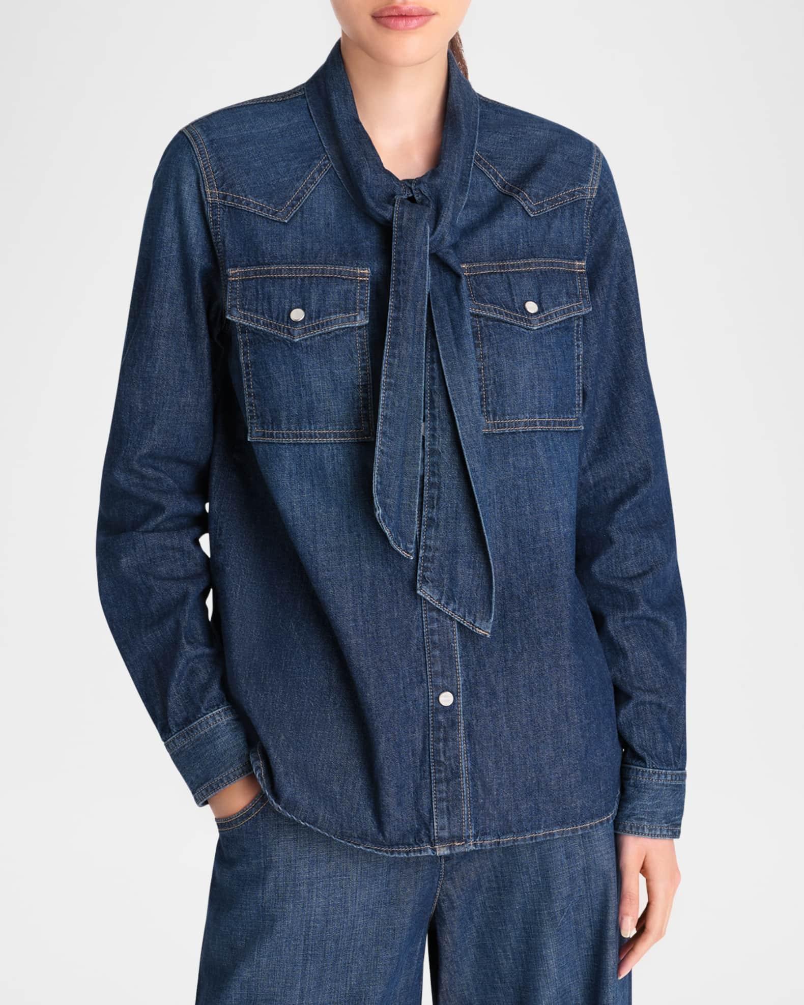 Ranchers Daughter Denim Tie-Neck Shirt  Product Image