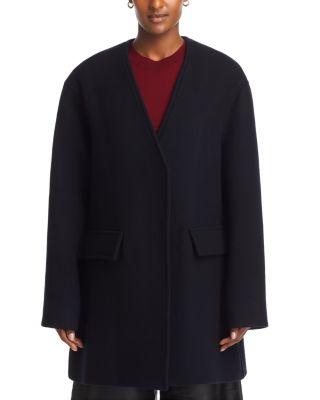 Collarless Wool Coat Product Image