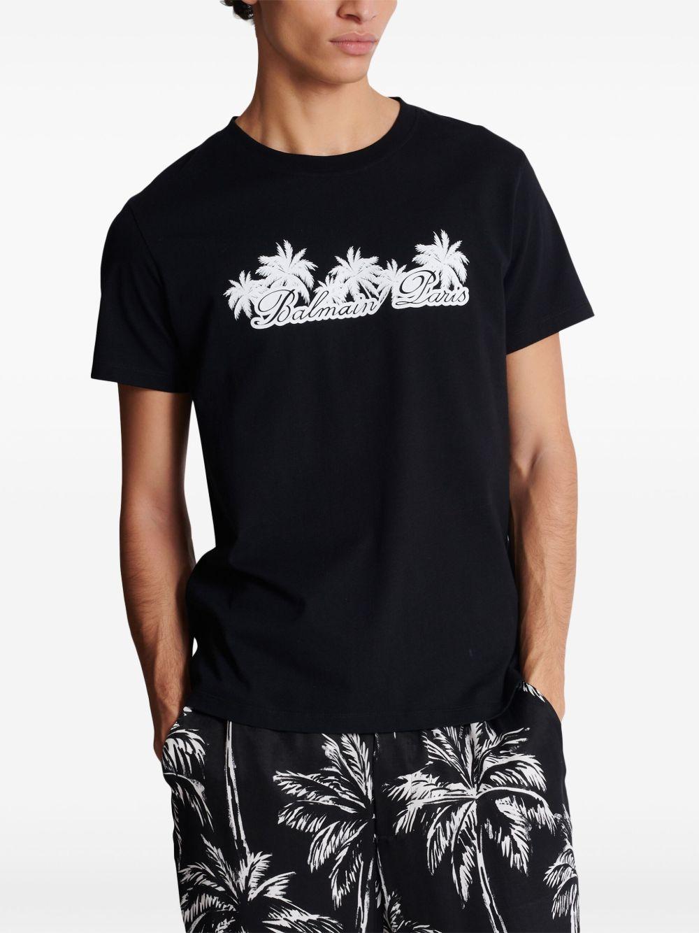 Palm-print cotton T-shirt  Product Image