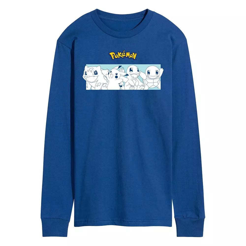 Men's Pokemon Starters Long Sleeve Graphic Tee,  Product Image