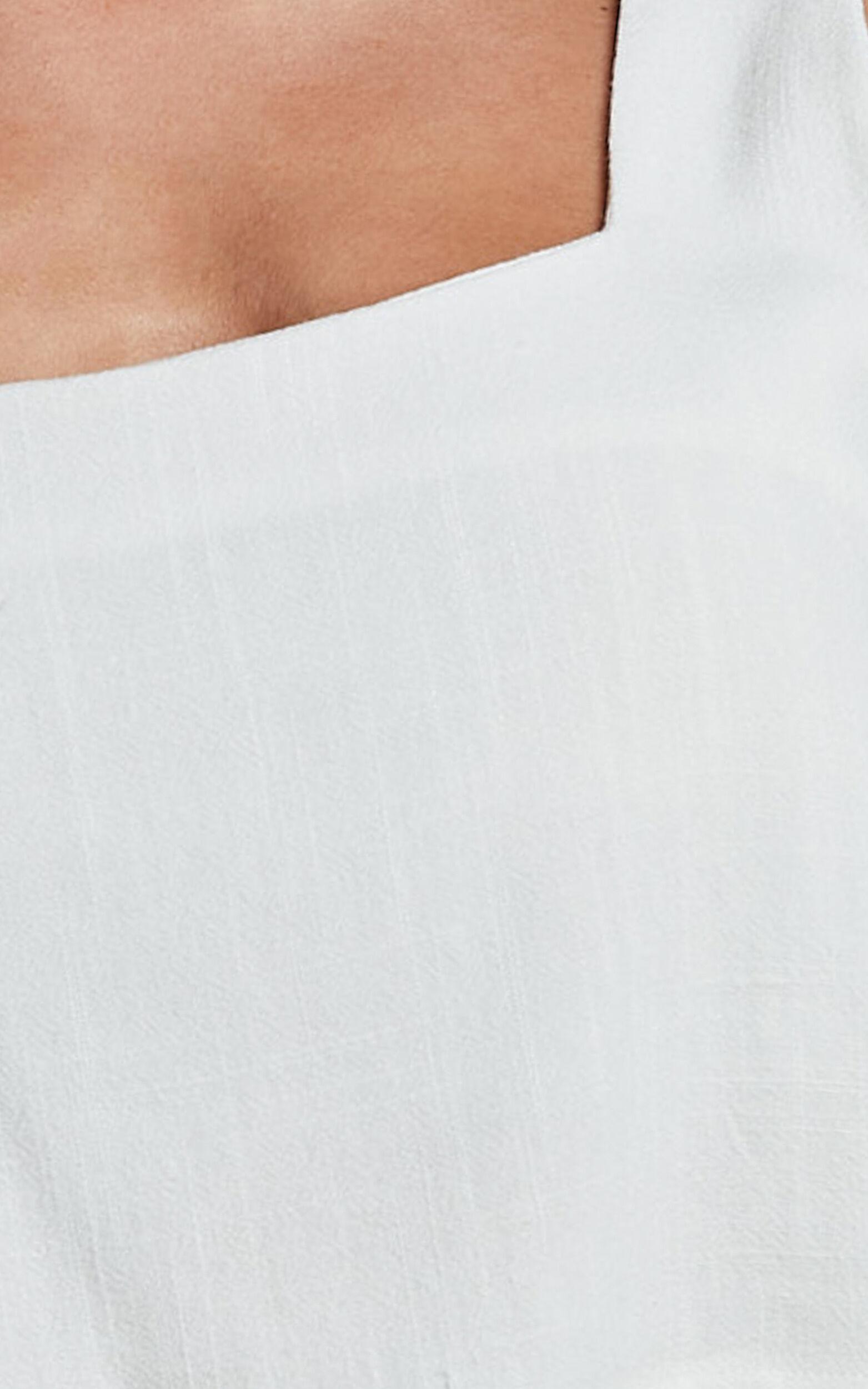 Jhovie Top - Linen Crop Top in White Product Image