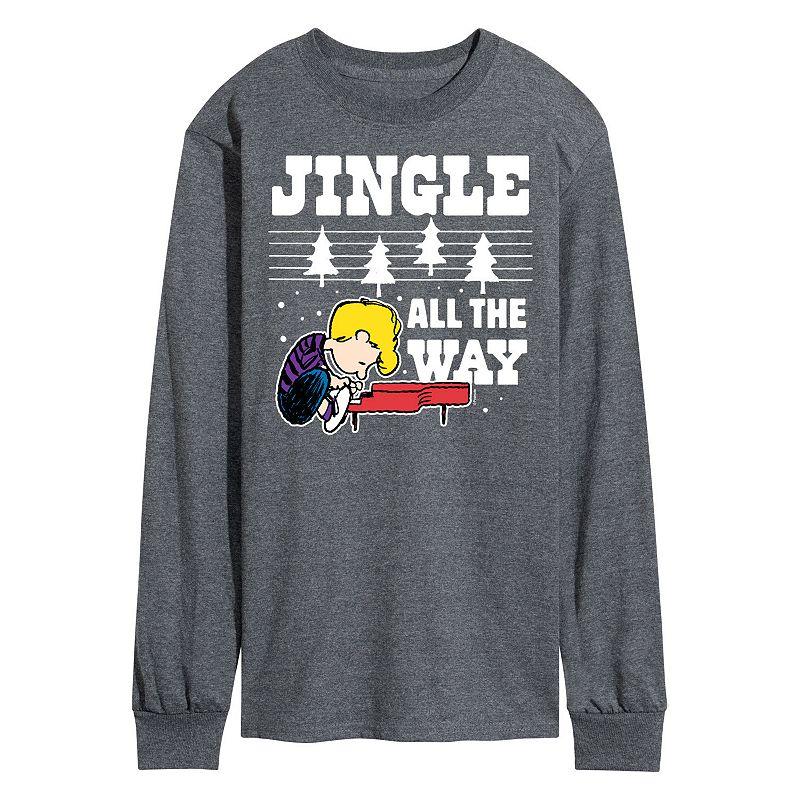 Men's Peanuts Jingle All The Way Piano Long Sleeve Tee,  Product Image