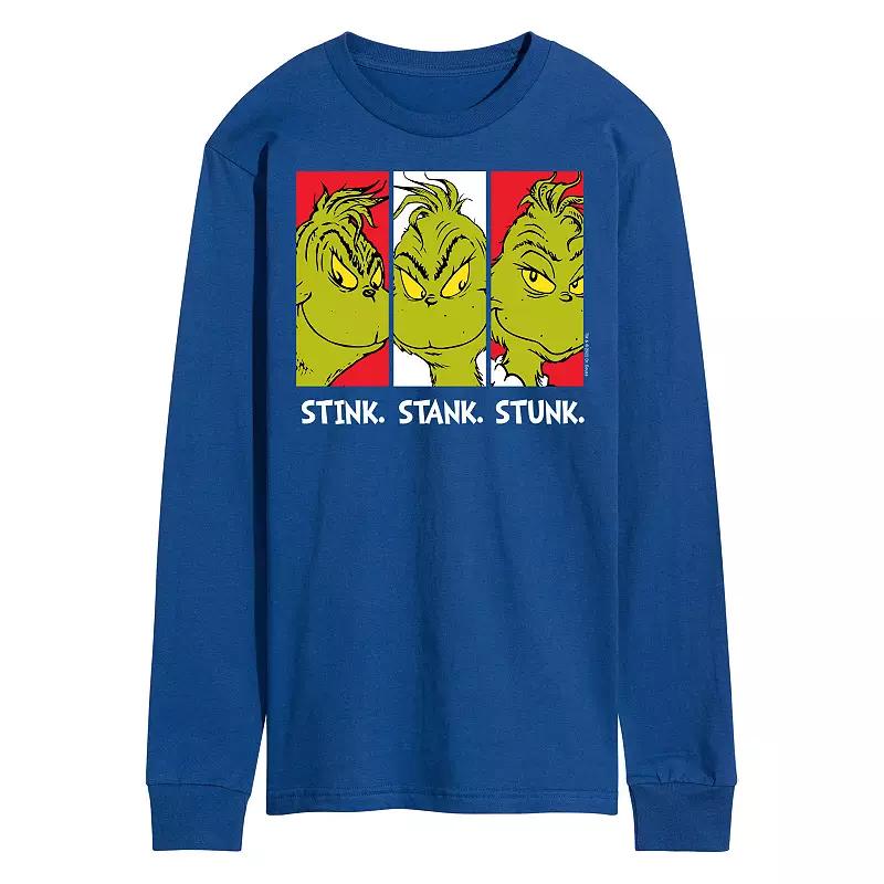 Men's Dr. Seuss Grinch Stink Stank Stunk Long Sleeve Tee,  Product Image