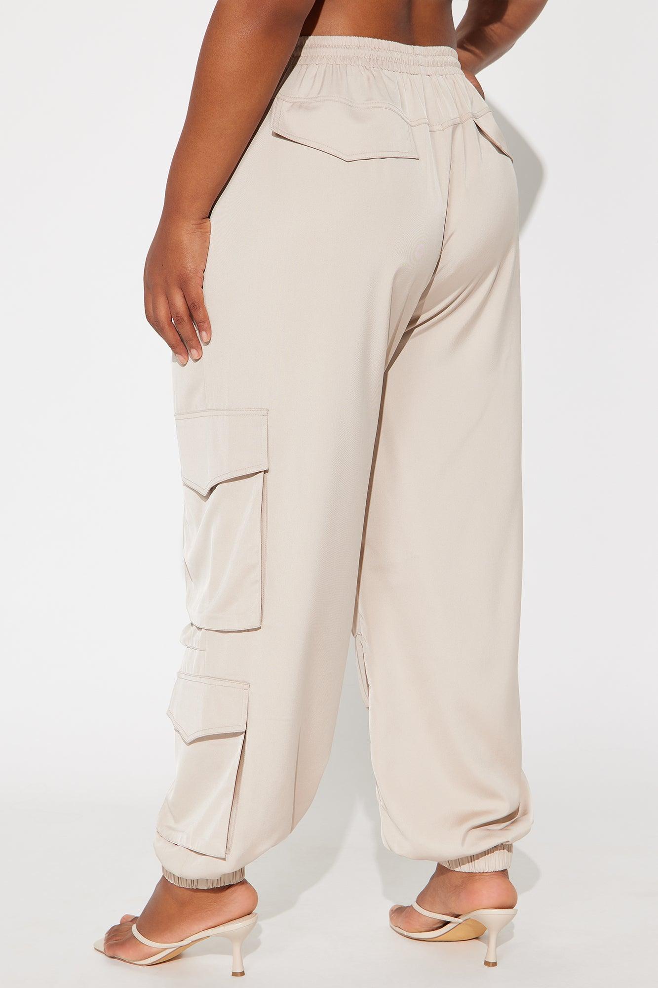 Make You Wanna Look Satin Jogger - Khaki Product Image