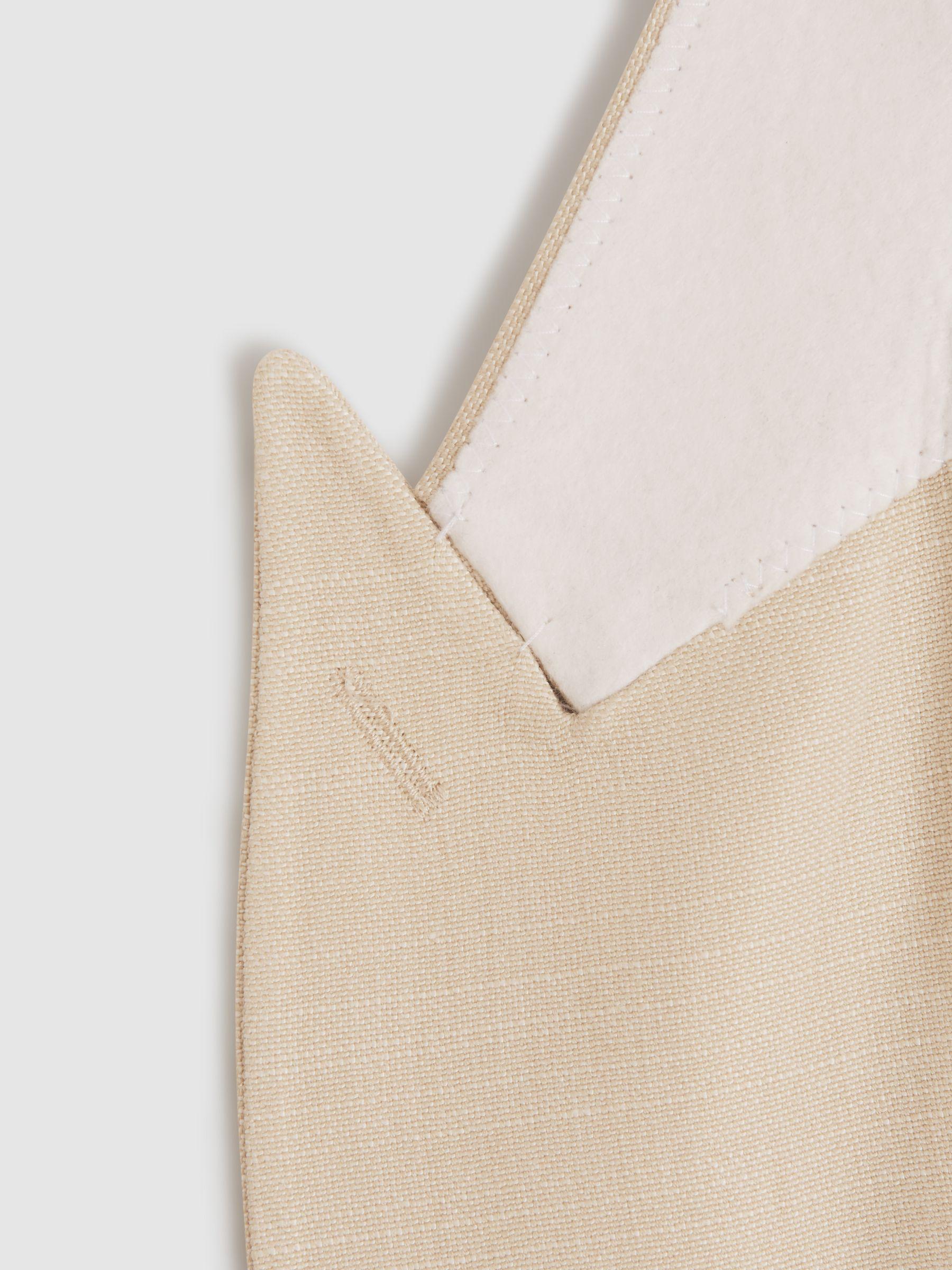 Slim Fit Textured Single Breasted Blazer in Ivory Product Image