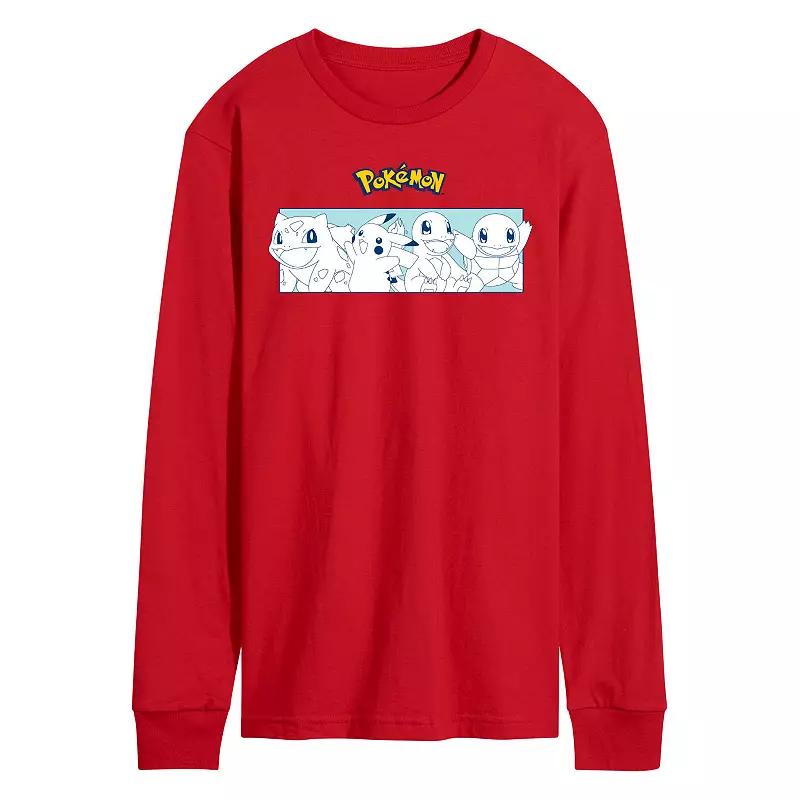 Men's Pokemon Starters Long Sleeve Graphic Tee,  Product Image