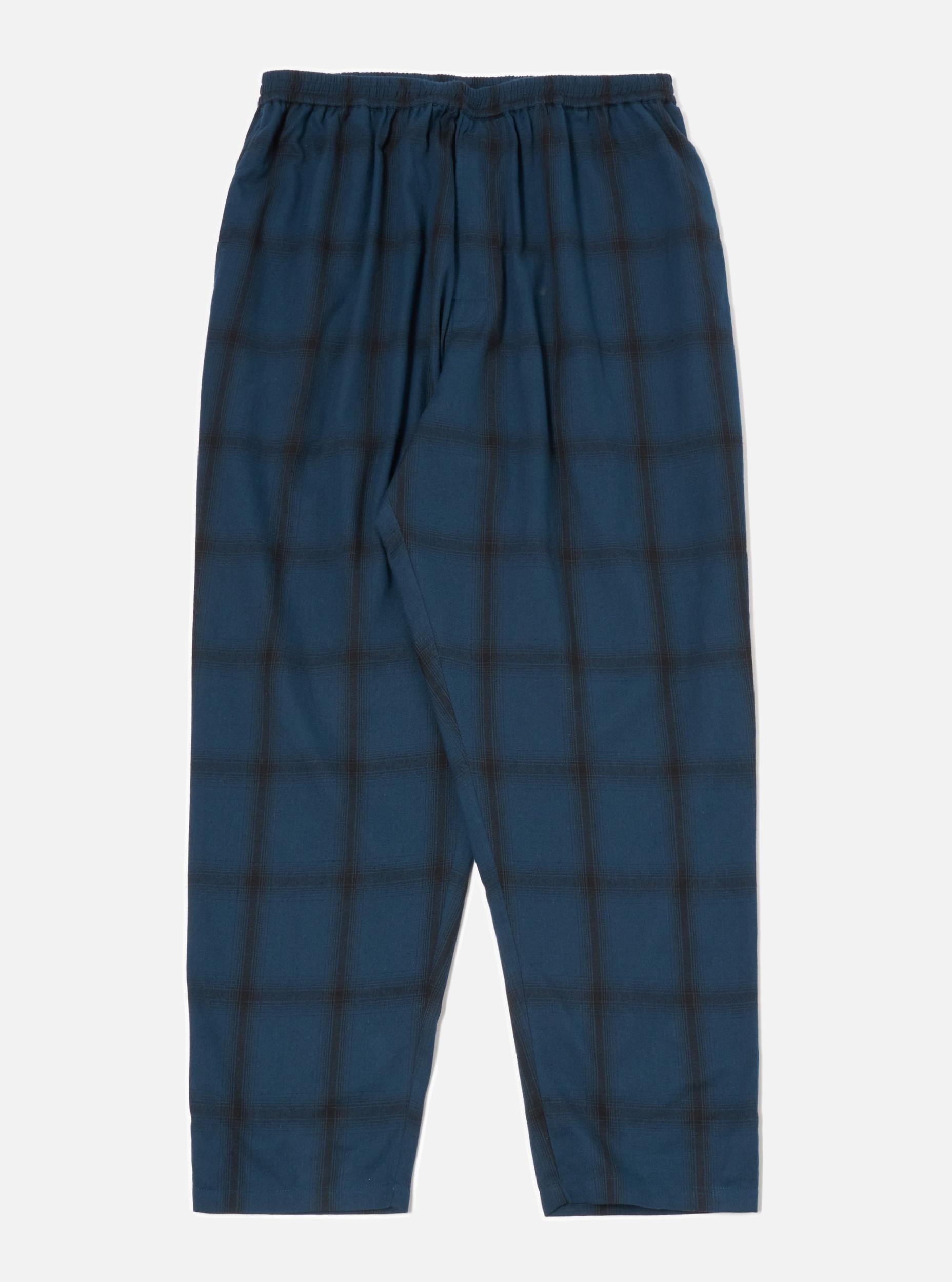 Universal Works Long Pyjama Set in Navy Shadow Check Product Image