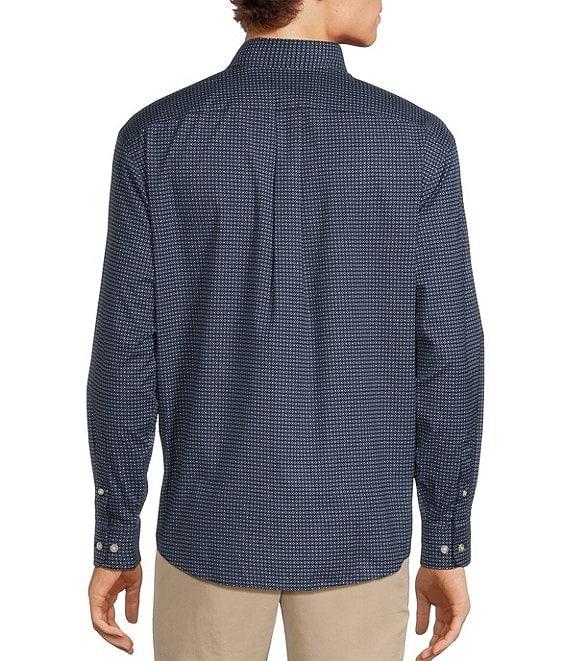 Gold Label Roundtree & Yorke Non-Iron Long Sleeve Geometric Print Poplin Sport Shirt Product Image