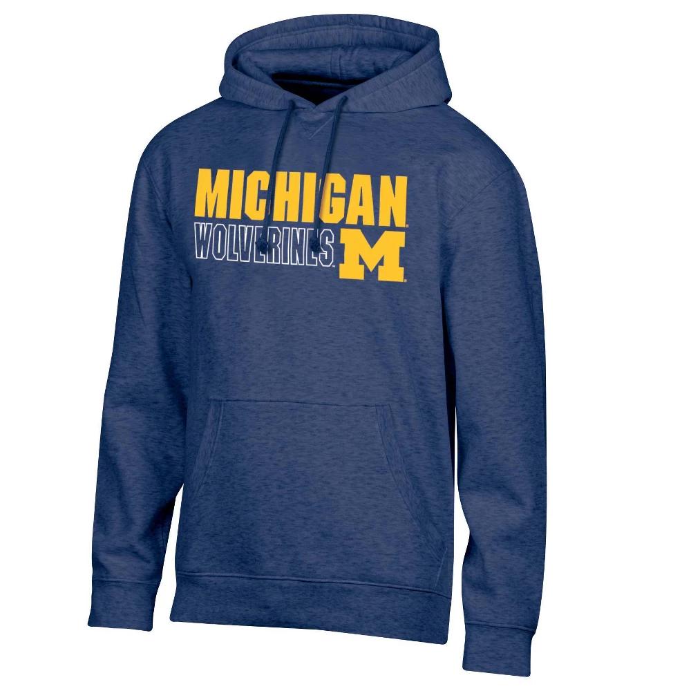 NCAA Michigan Wolverines Men's Hooded Sweatshirt : Solid Pattern, Kangaroo Pocket Product Image