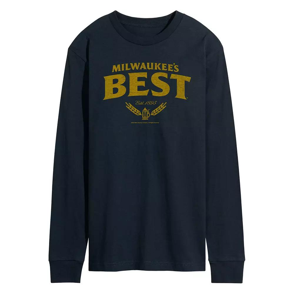 Men's Milwaukee's Best Distressed Logo Long Sleeve Graphic Tee,  Product Image