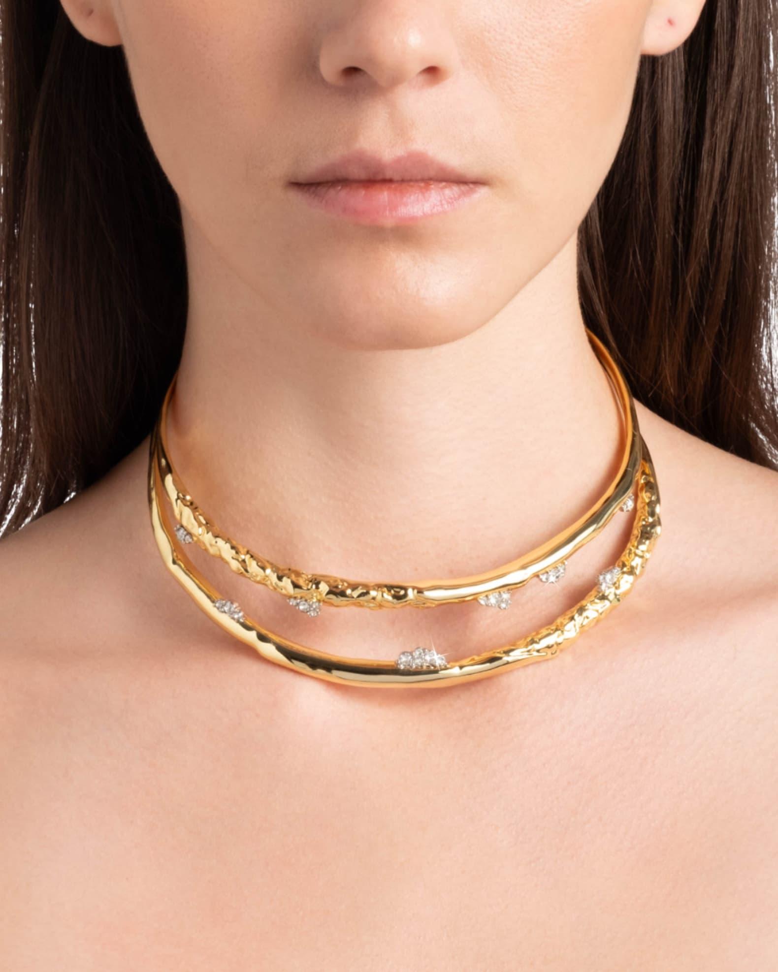 Brut Gold Crystal Thorned Open Collar Product Image