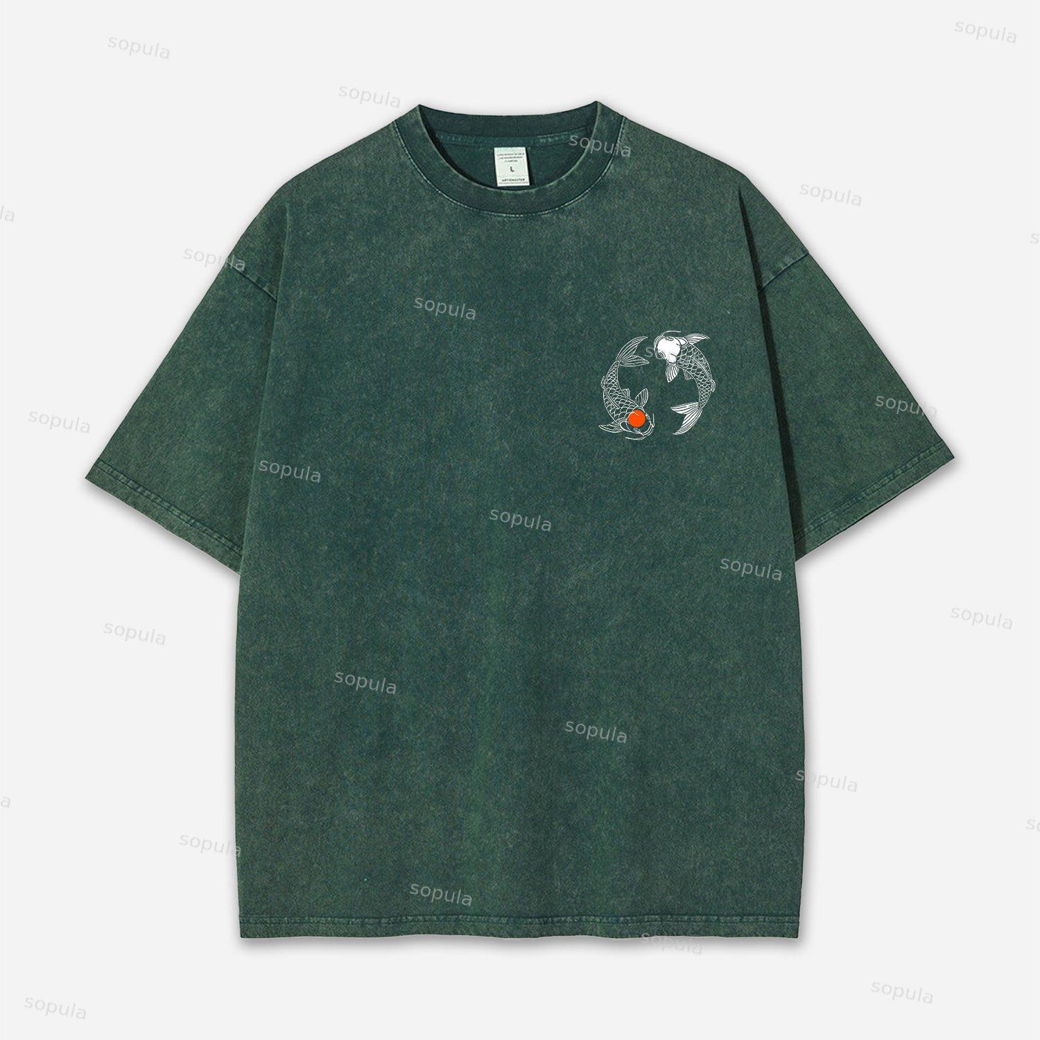 Japanese Koi Acid Washed T-shirt Product Image
