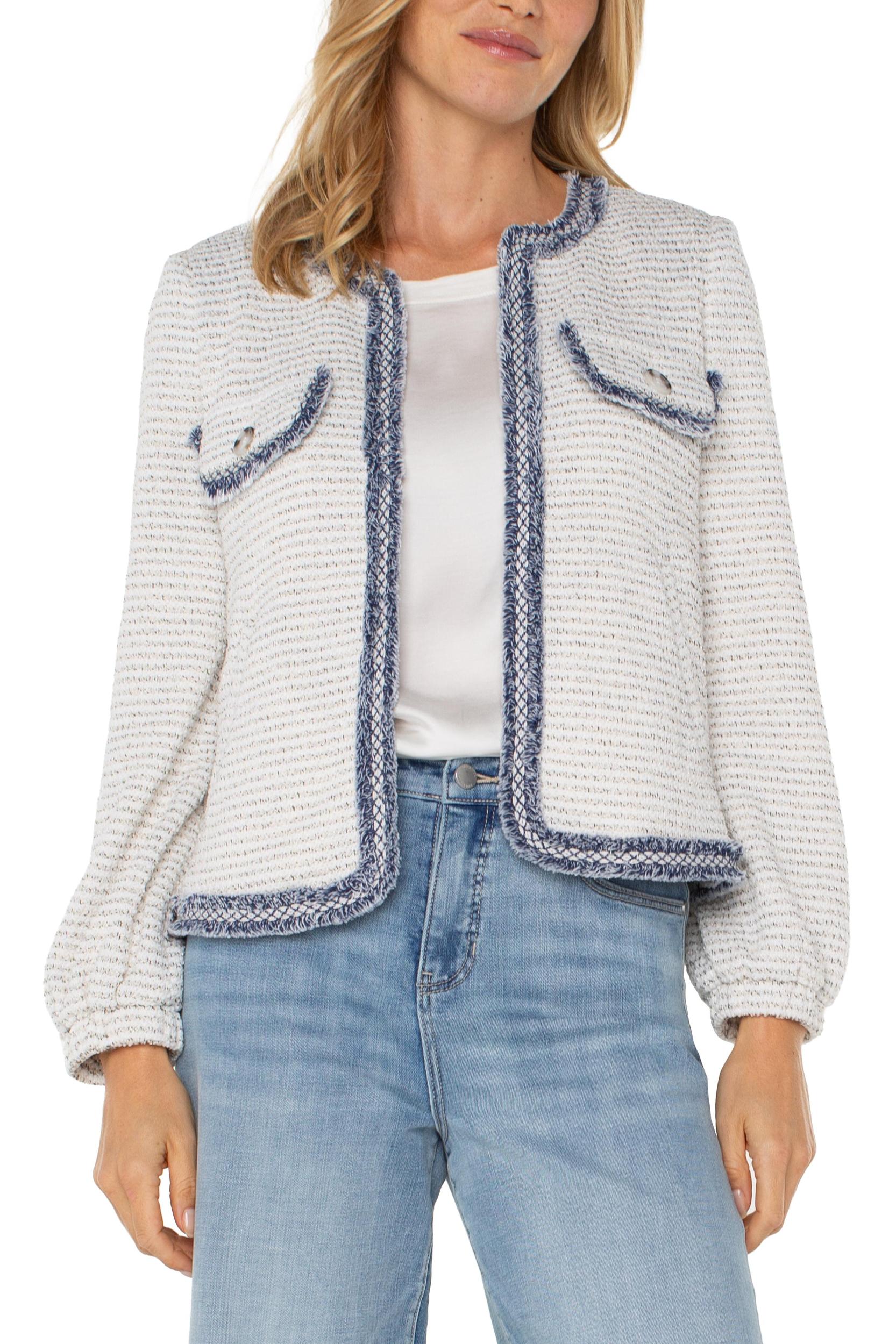 Boucle Collarless Jacket Product Image