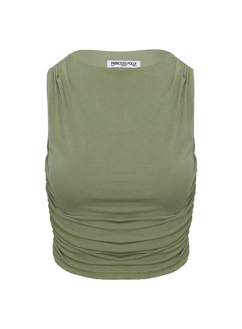 Hold Em High Neck Top Green Product Image