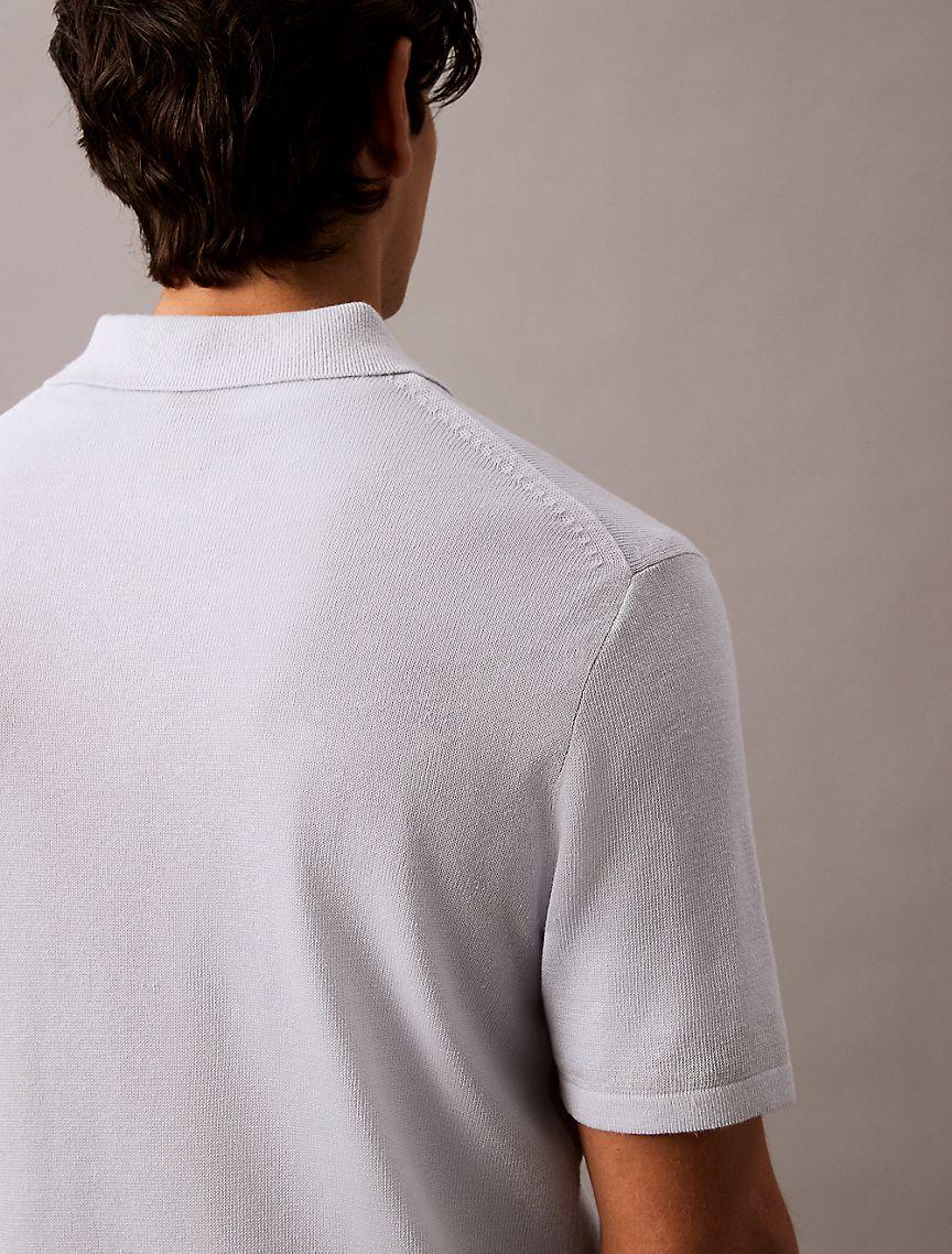 Linen Blend Classic Sweater Polo Shirt Product Image