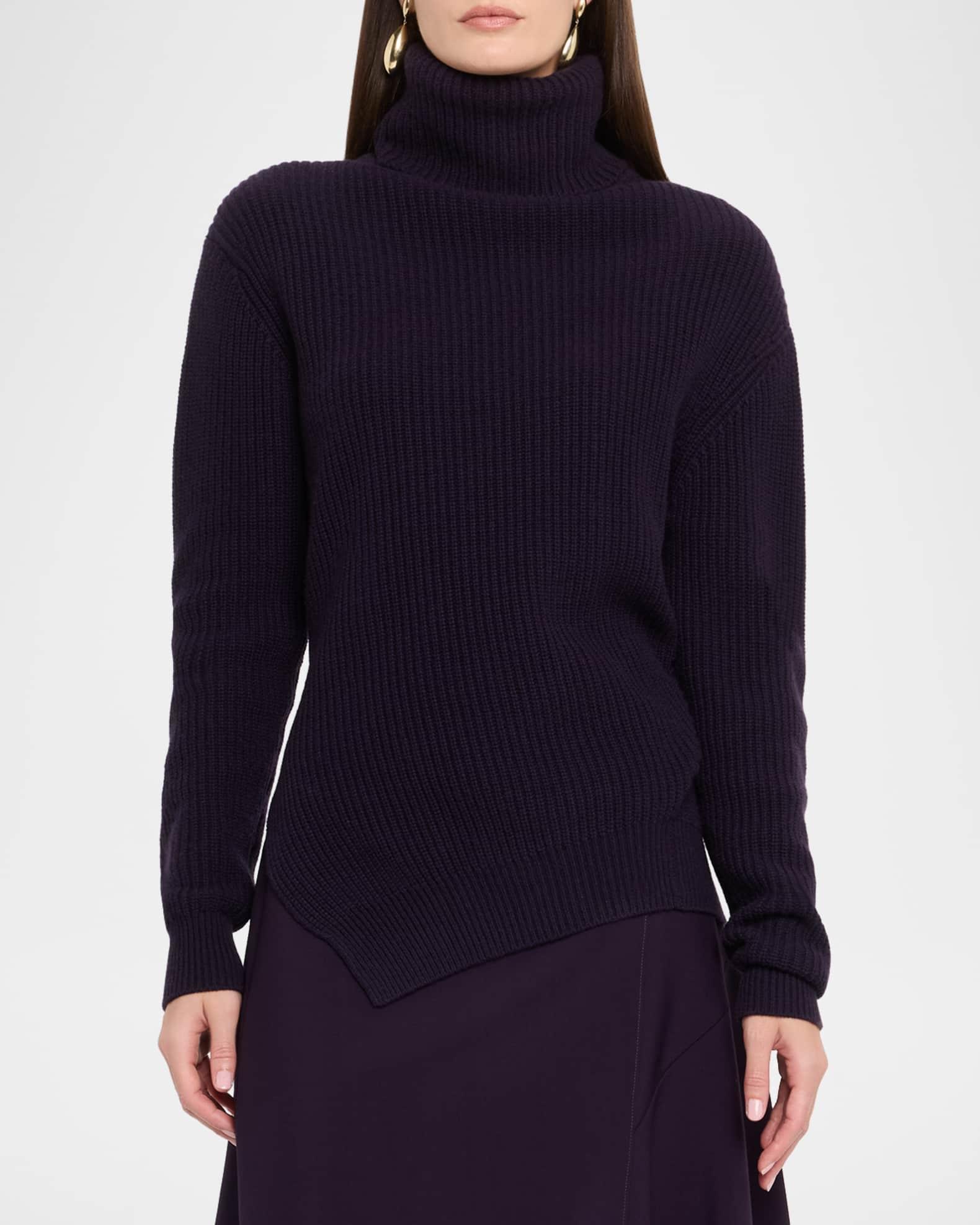 Turtleneck Bias Cashmere Sweater Product Image
