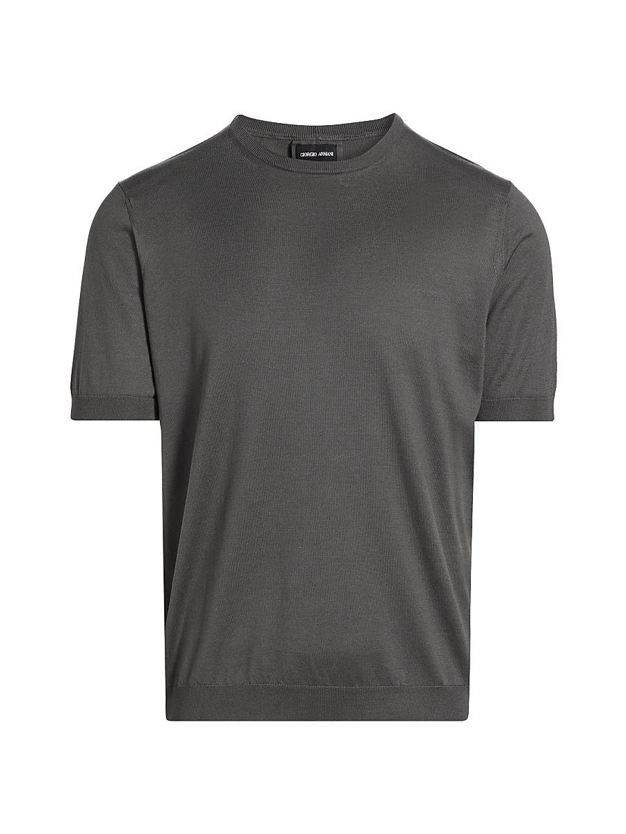 Mens Cotton-Silk Short-Sleeve Sweater Product Image