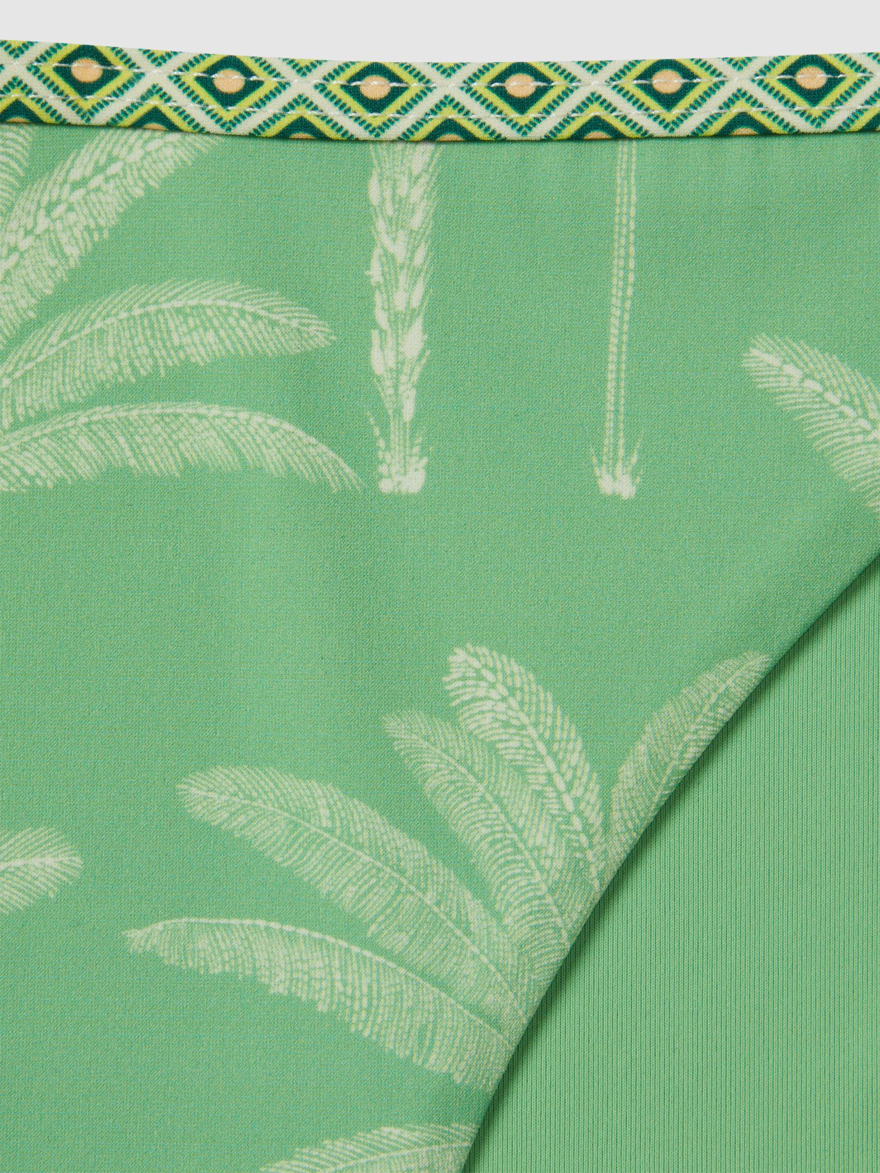 Palm Tree Print Bikini Bottoms in Green/Cream Product Image