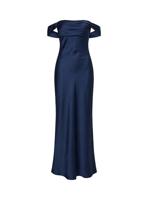 Azura Off The Shoulder Maxi Dress Navy Product Image