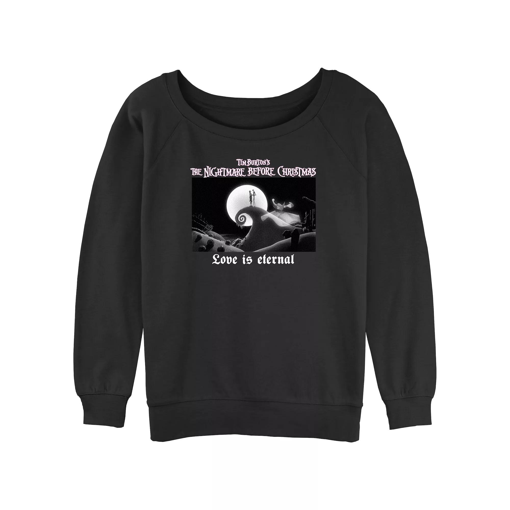 Disney's The Nightmare Before Christmas Love Is Eternal Juniors' Graphic Slouchy Terry, Women's, Size: Large, Black Product Image