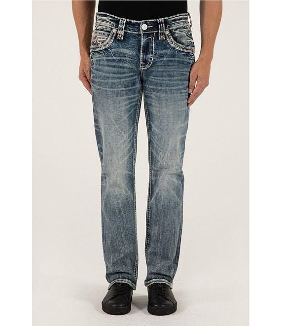 Rock Revival Elijah 32#double; Inseam Straight Leg Jeans Product Image