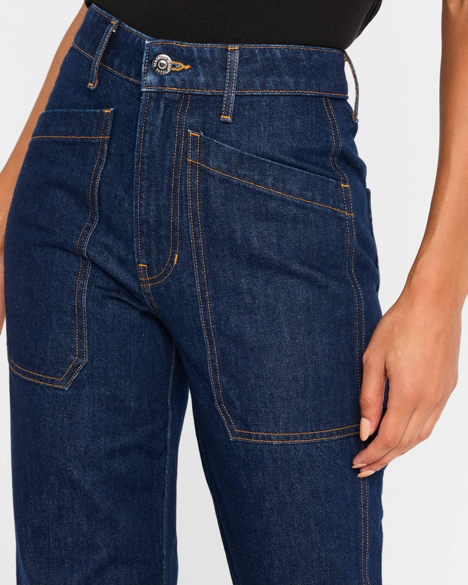 Dylan High-Rise Straight Cuffed Jeans Product Image