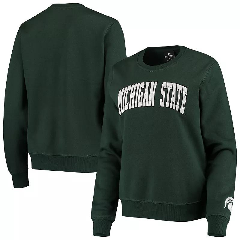 Women's Colosseum Green Michigan State Spartans Campanile Pullover Sweatshirt,  Product Image