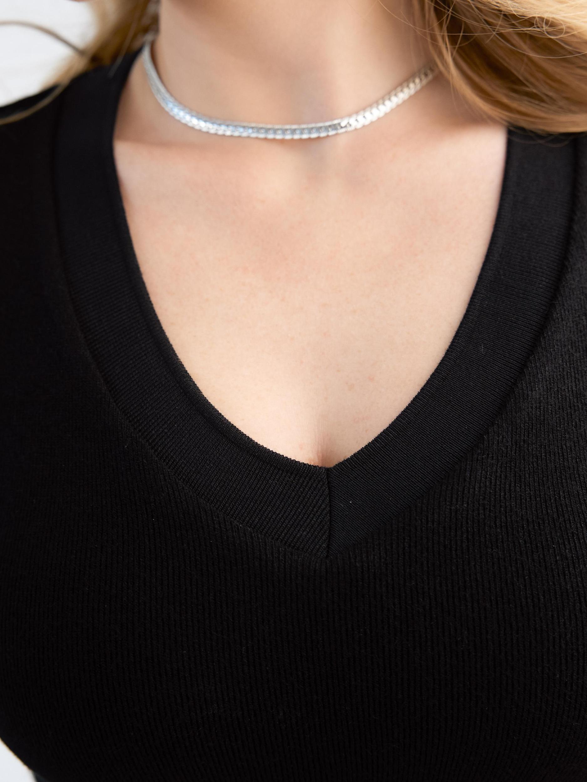 Knit Long Sleeve V-Neck Brami Product Image