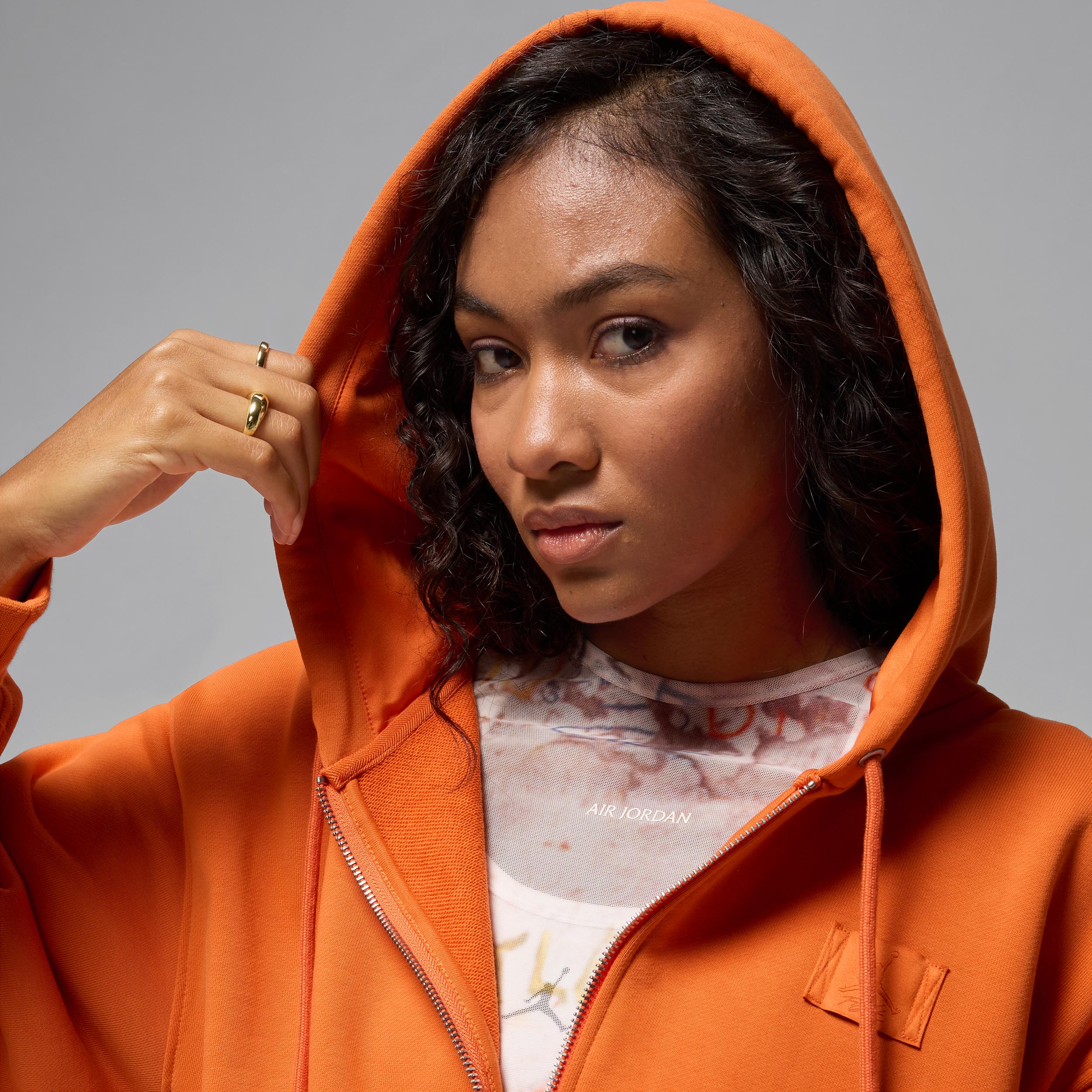 Women's Jordan Flight Fleece Cropped Satin-Lined Hoodie Product Image