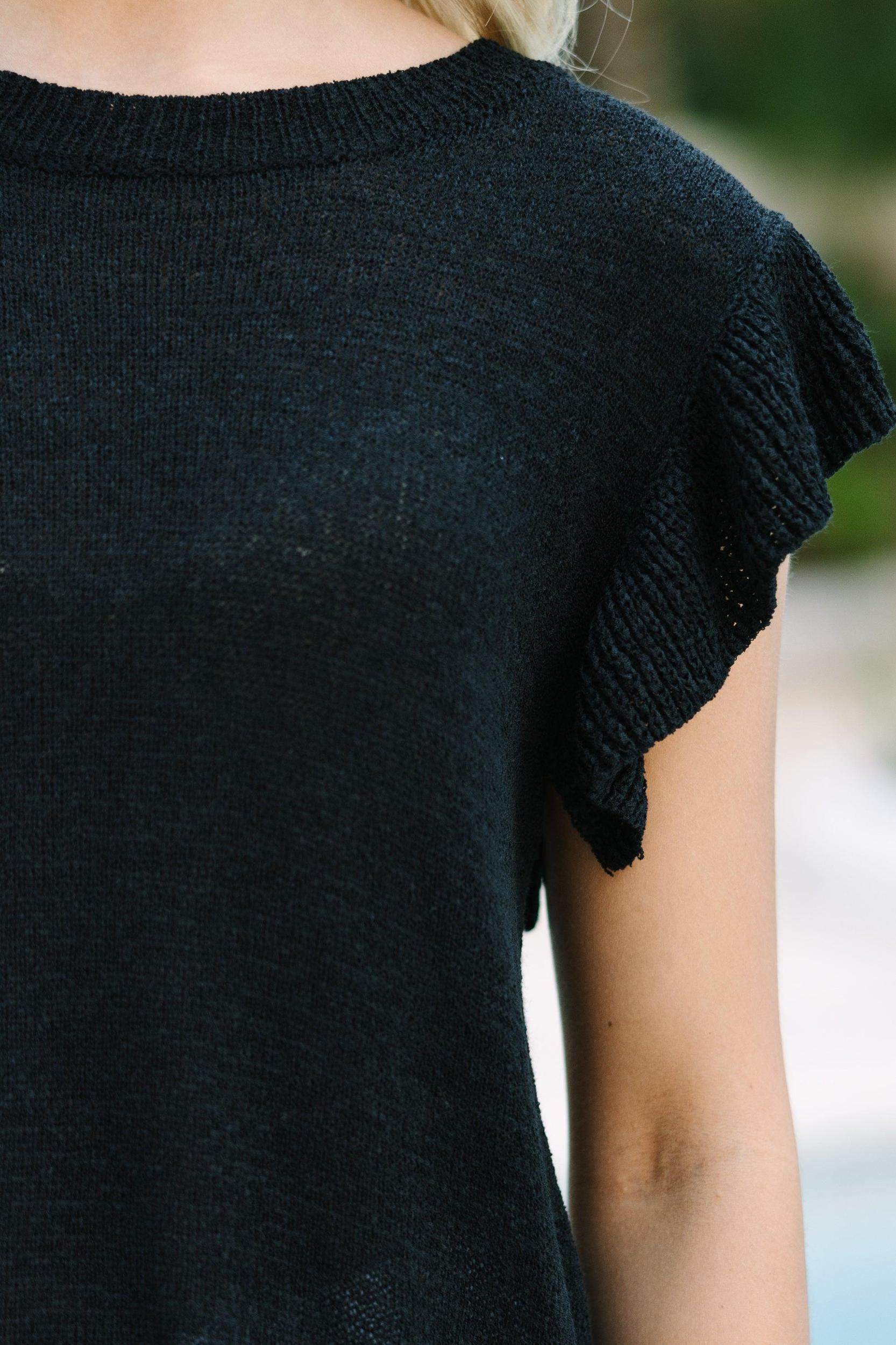 Certain Joy Black Knit Top Female Product Image