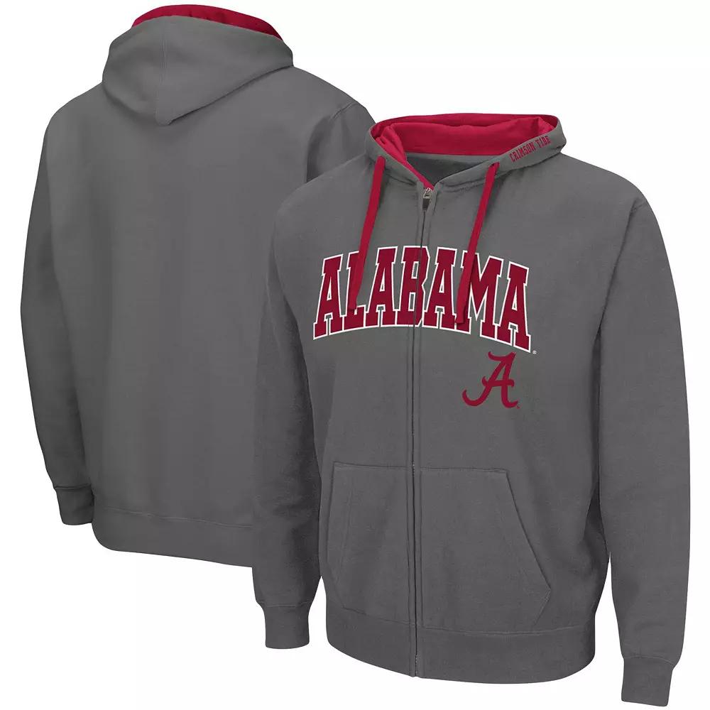 Men's Colosseum Charcoal Alabama Crimson Tide Big & Tall Full-Zip Hoodie,  Product Image