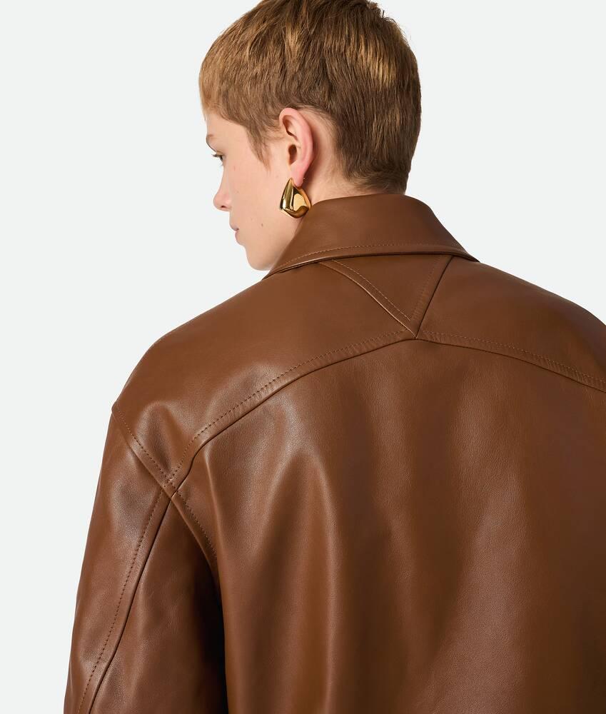 Women's Leather Blouson  in Toffee Product Image