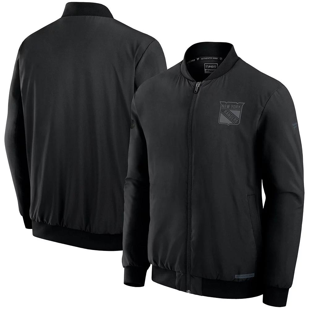 Men's Fanatics Black New Jersey Devils Authentic Pro Road Full-Zip Bomber Jacket,  Product Image