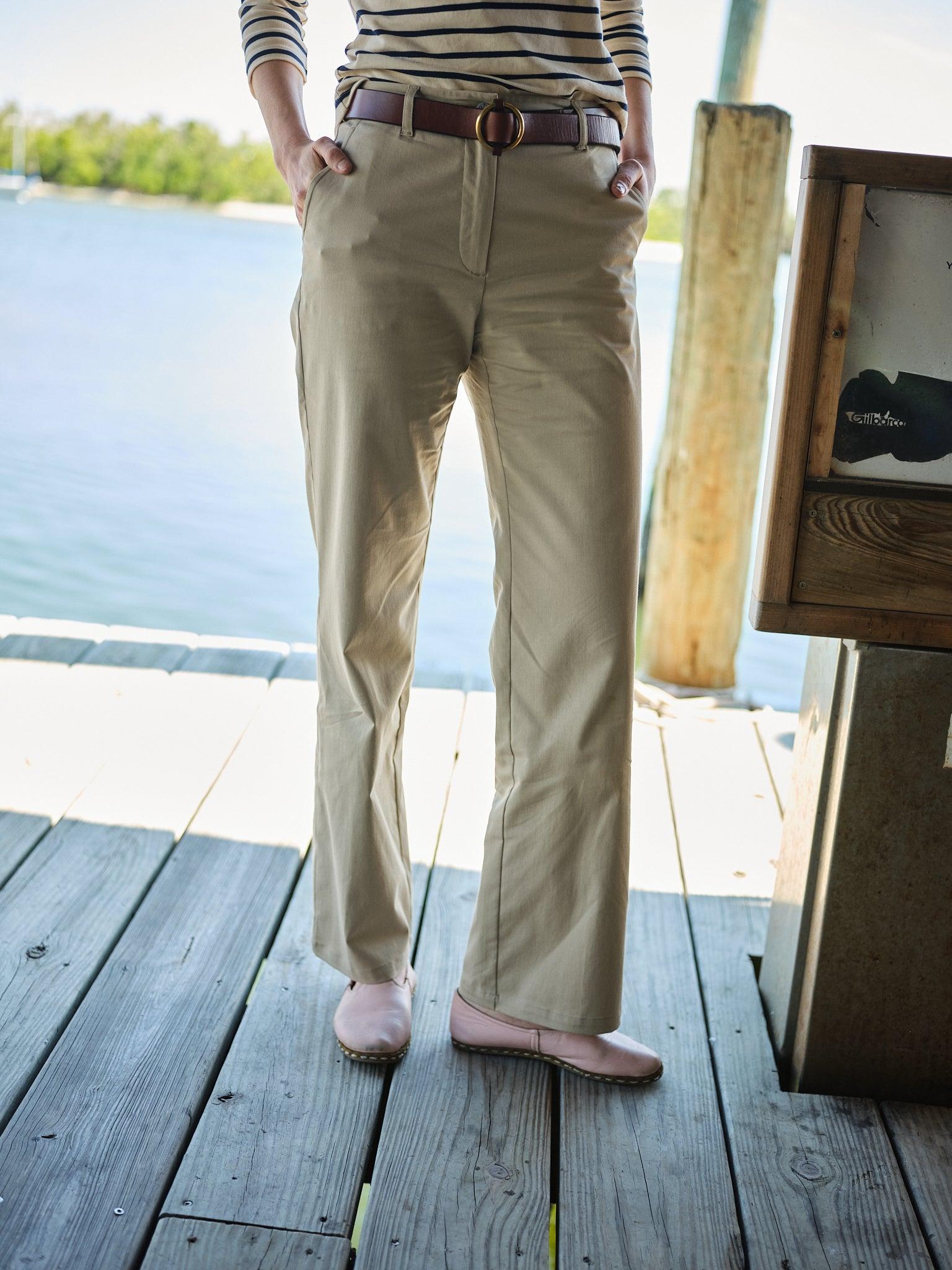 Women's Trousers in Khaki Product Image