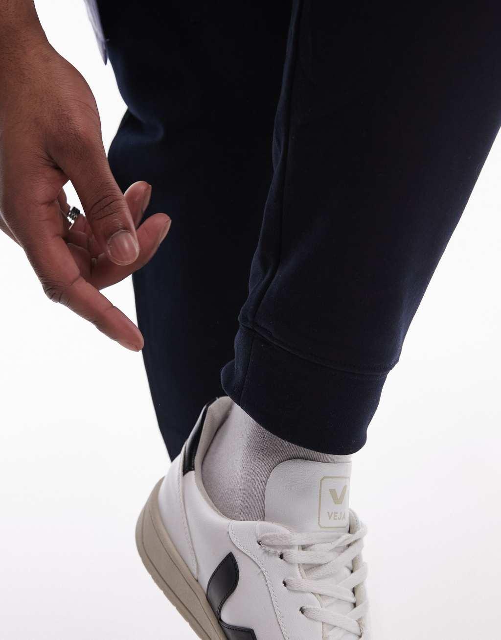 Mango drawstring slim fit sweatpants in navy Product Image