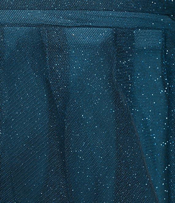 Pear Culture Glitter Mesh Tulle Corkscrew High-Low Dress Product Image