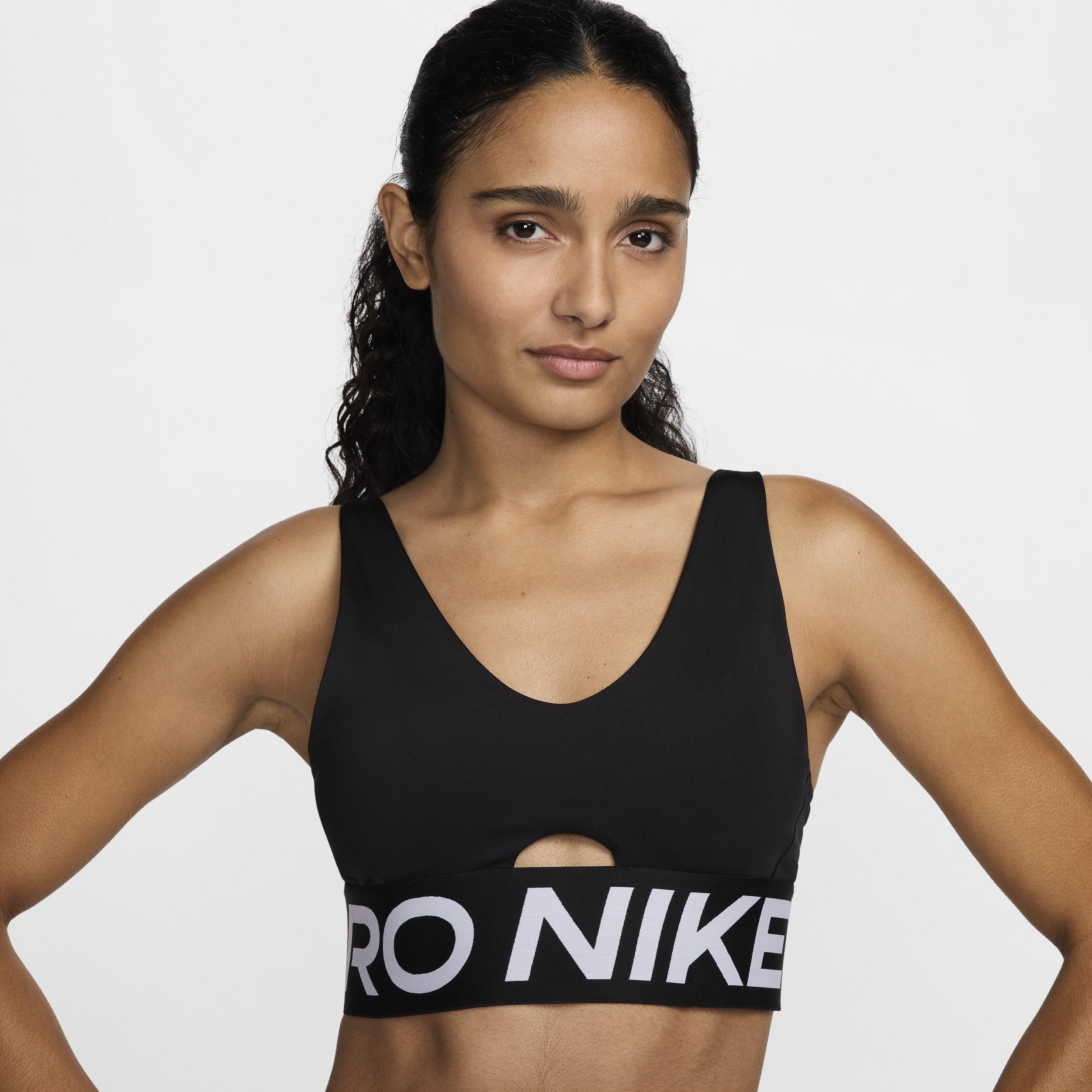 Womens Nike Pro Indy Plunge Medium-Support Padded Sports Bra | HF7324-010 Product Image