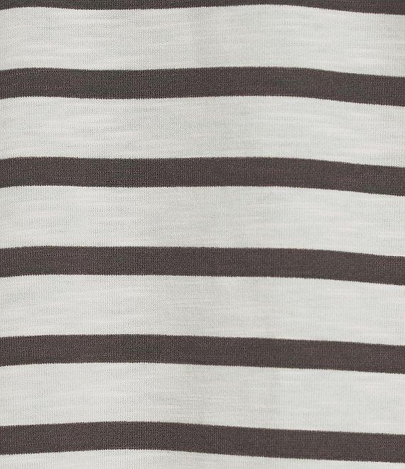 Multiples Plus Size Slub Knit Multi Printed Scoop Neck 3/4 Raglan Sleeve Top Product Image